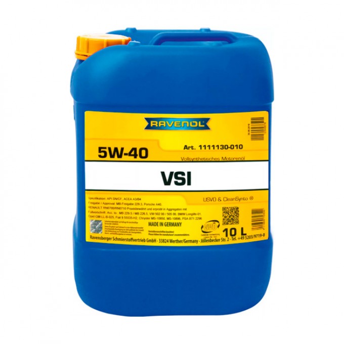 Моторное масло RAVENOL VSI 5W40 10л 100026734549