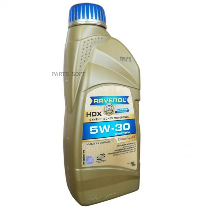 Моторное масло RAVENOL синтетическое Hdx Sae 5W30 Clea 1л 100037935872