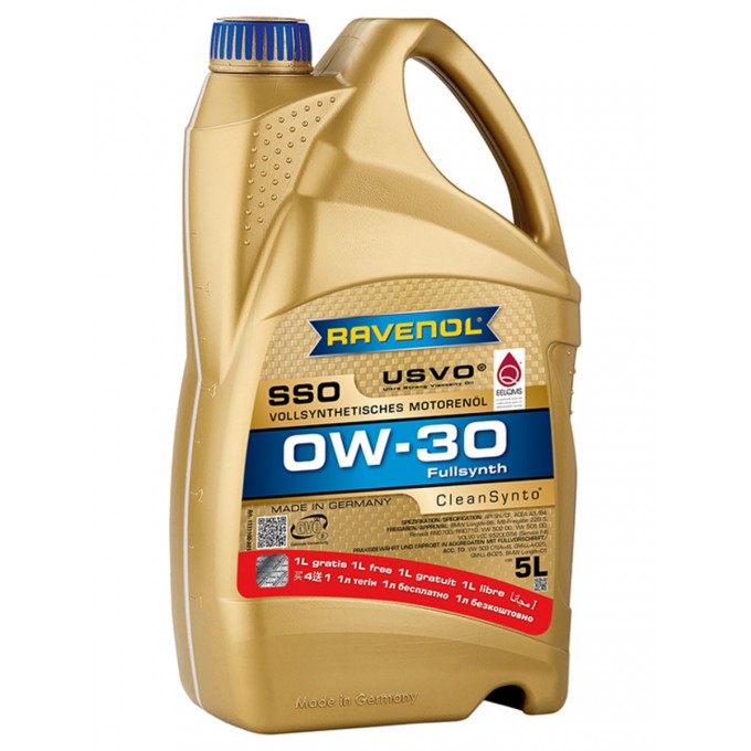 Моторное масло RAVENOL синтетическое SSO 0W30 5л 1111100A05