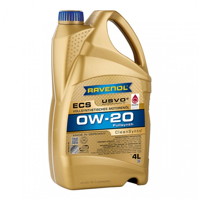 Моторное масло RAVENOL ECS EcoSynth SAE 0W20 new 4л 111110200401999