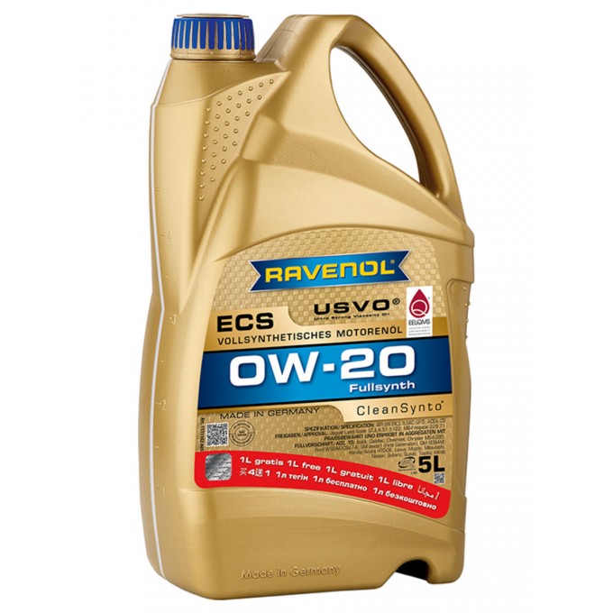 Ravenol Моторное Масло RAVENOL Ecs Ecosynth Sae 0W-20 (5 Л) 4+1 1111102A0501909