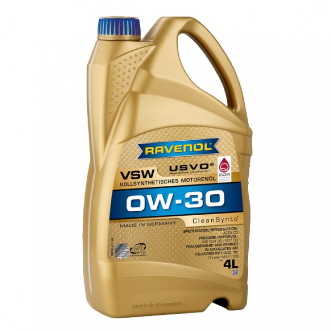 Моторное масло RAVENOL синтетическое Vsf 0W30 4л 1111107004