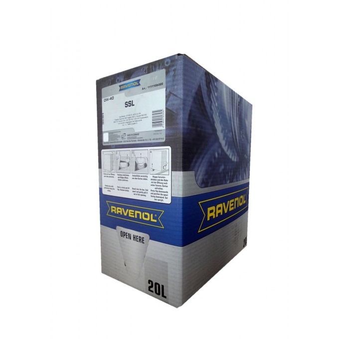 Моторное масло RAVENOL SSL Ecobox 1111108-B20-01-888 0W40 20л 1111108B2001888