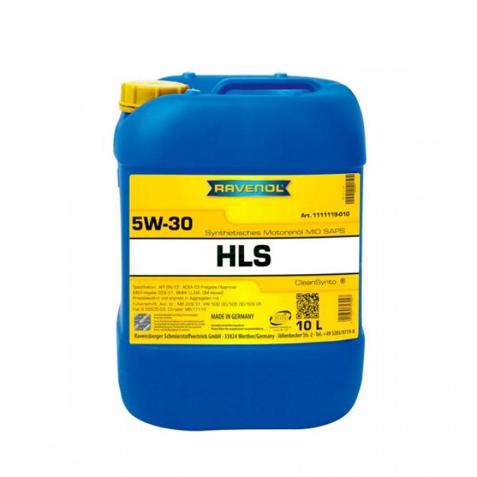 Моторное масло RAVENOL HLS SAE 5W30 new 10л 111111901001999