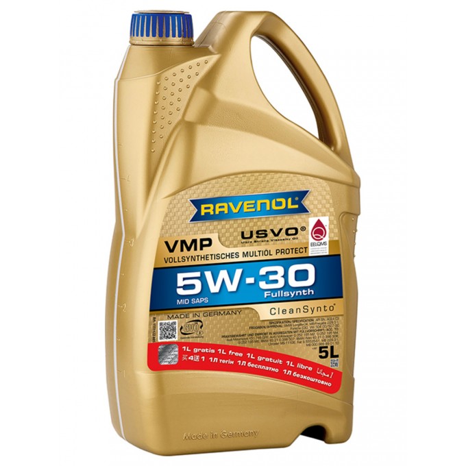 Моторное масло RAVENOL синтетическое Vmp 5w30 5л 1111122A05