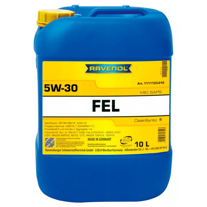 Моторное масло RAVENOL FEL 5W30 10л 1111123-010-01-999