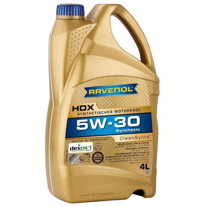 Моторное масло RAVENOL синтетическое 5W30 HDX 4л 1111125004