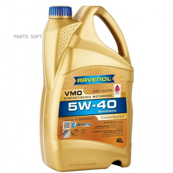 Моторное масло RAVENOL VMO SAE 5W40 4л 111113300401999