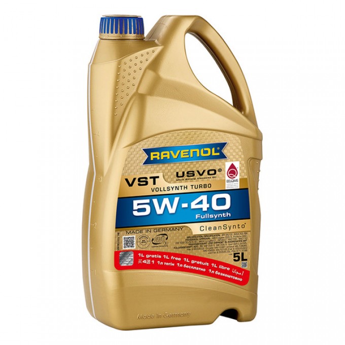 Моторное масло RAVENOL VST SAE 5W40 4+1=5л 1111136A0501909