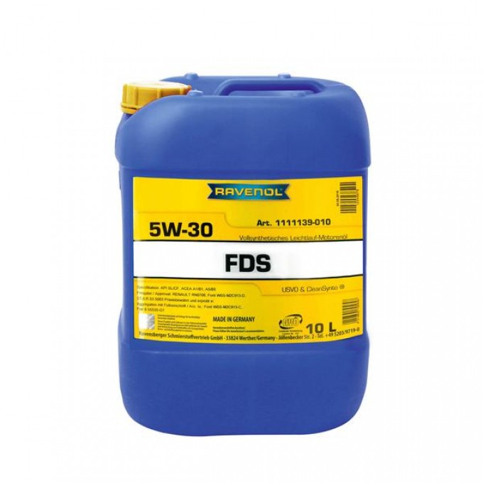 Моторное масло RAVENOL FDS SAE 5W30 new 10л 111113901001999