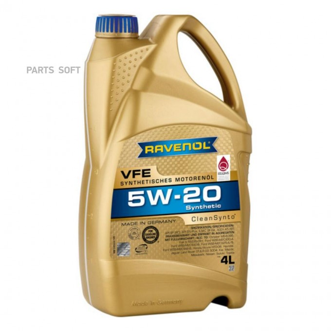 Масло моторное VFE 5W20 синт.4л RAVENOL 1111311004