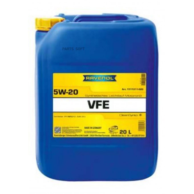 Моторное масло RAVENOL VFE 5W-20, 20 литров 111131102001999