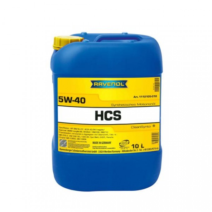 Моторное масло RAVENOL HCS SAE 5W40 new 10л 111210501001999