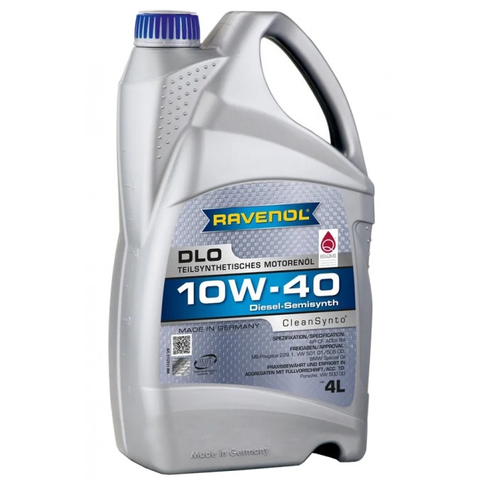 Моторное масло RAVENOL полусинтетическое DLO 10W40 4л 1112111004