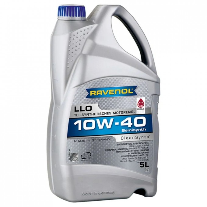 Моторное масло RAVENOL полусинтетическое LLO SAE 10W40 5л 1112112005