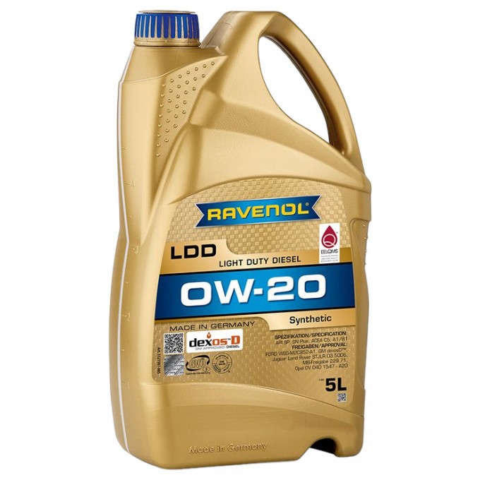 Моторное Масло RAVENOL Ldd Light Duty Diesel Sae 0W-20 (5Л) 112110700501999