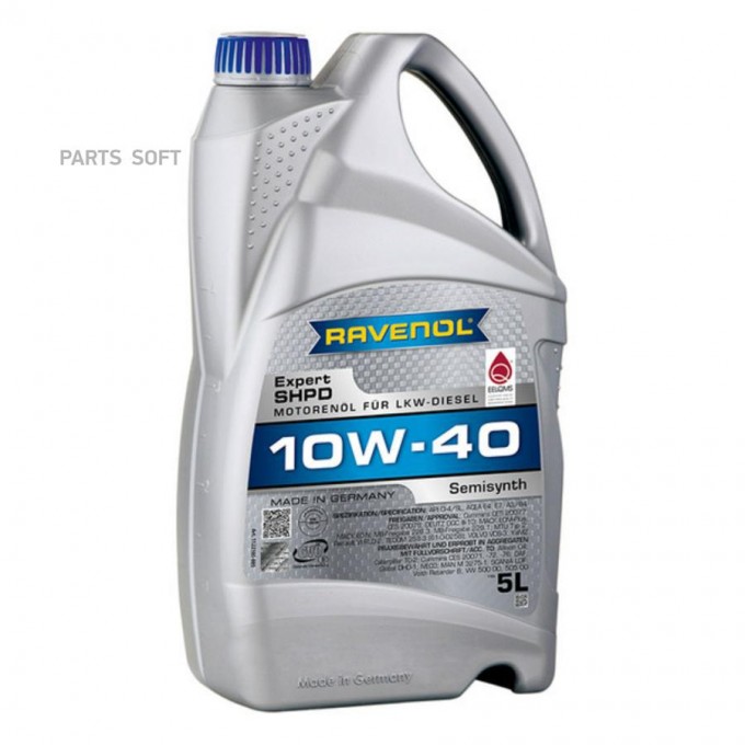 Моторное масло RAVENOL полусинтетическое Expert SHPD 10W40 5л 1122105005