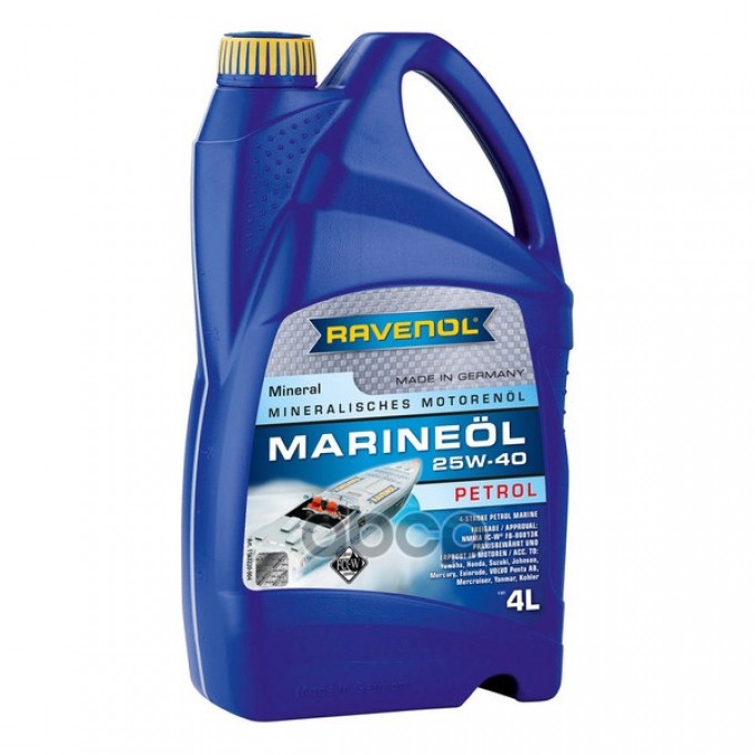 Моторное Масло RAVENOL Marineoil Petrol Sae 25W-40 Mineral (4Л) New Химическая Продукция|М 116322000401999