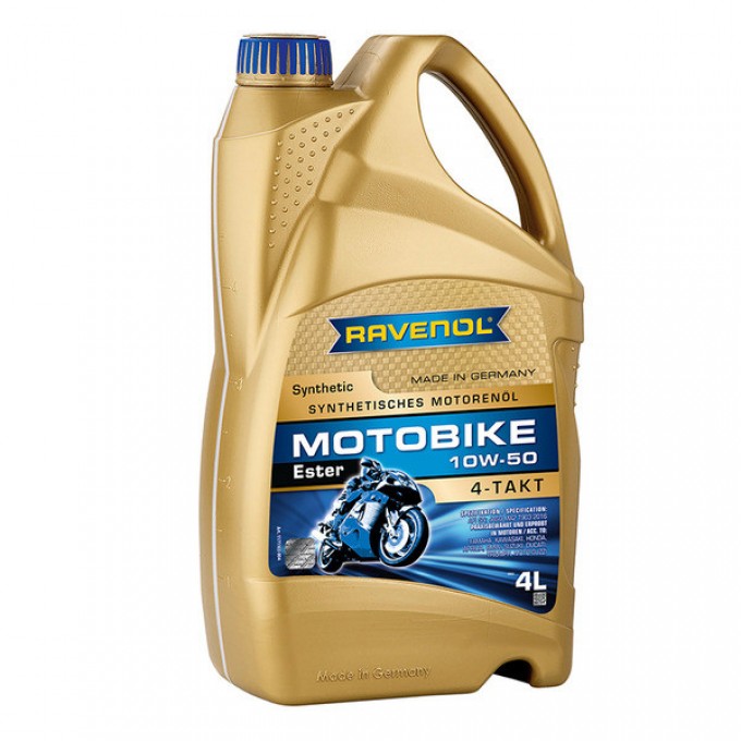 Моторное масло 4-х тактное RAVENOL Motobike 4-T Ester 10W-50 4 л 1171103-004-01-999