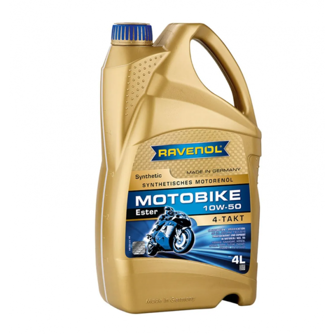 Моторное масло RAVENOL Motobike 4-T Ester SAE 10W50 new 4л 117110300401999