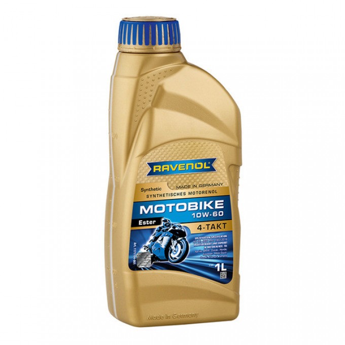 Моторное масло 4-х тактное RAVENOL Motobike 4-T Ester 10W-60 1 л 1171104-001-01-999