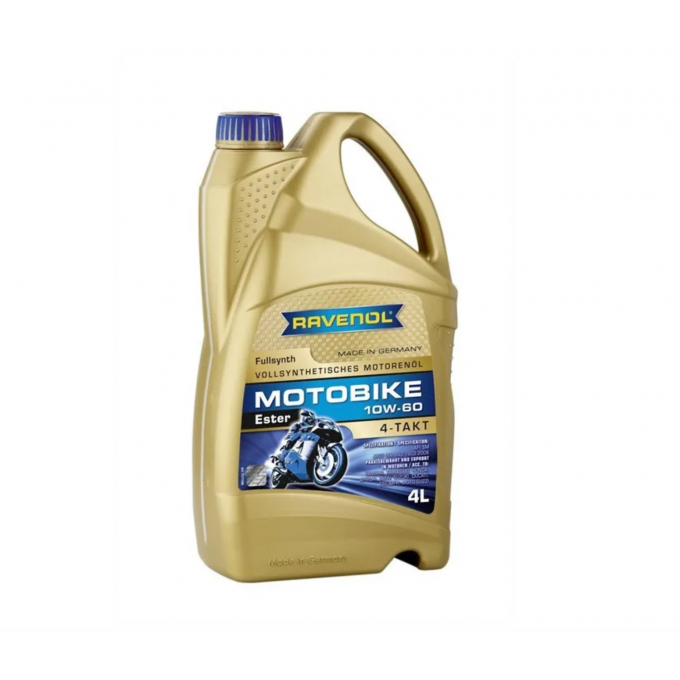 Моторное масло RAVENOL Motobike 4-T Ester SAE 10W60 4л 117110400401999