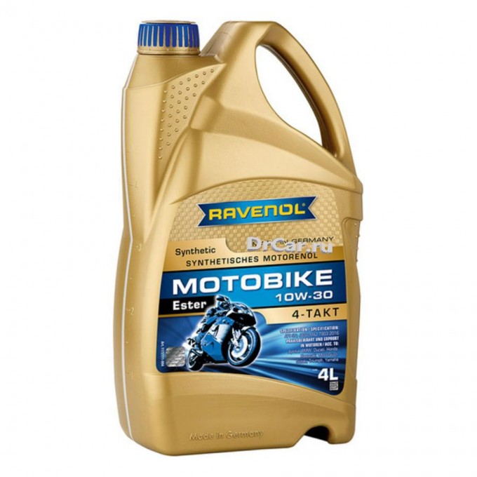 Моторное масло RAVENOL motobike 4-t ester 10w30 4л 1172111004