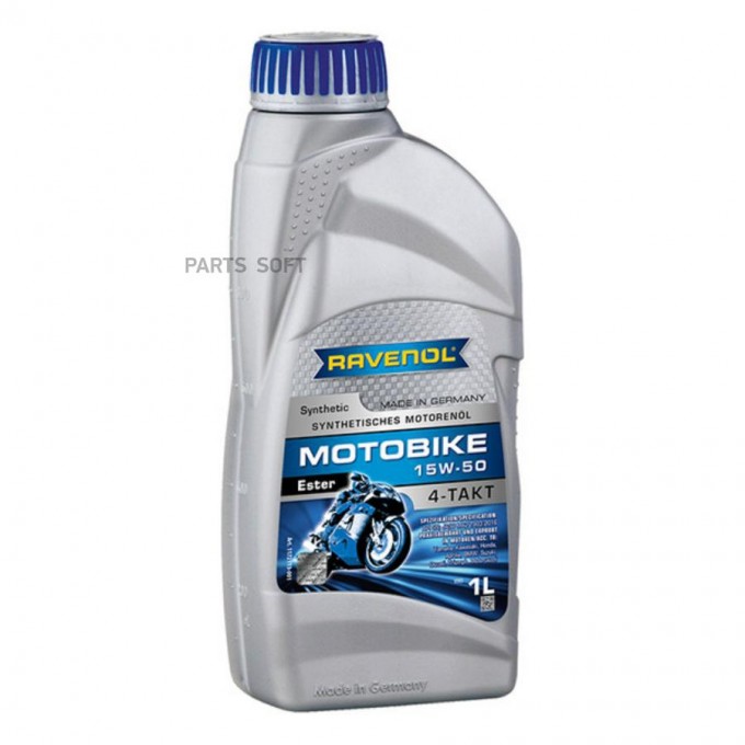 Моторное масло RAVENOL синтетическое Motobike 4-T Ester Sae 15W50 1л 1172113001