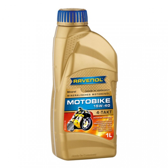 Моторное масло RAVENOL Motobike 4-T Mineral SAE 15W-40 (1л) new 4014835731318 117312100101999