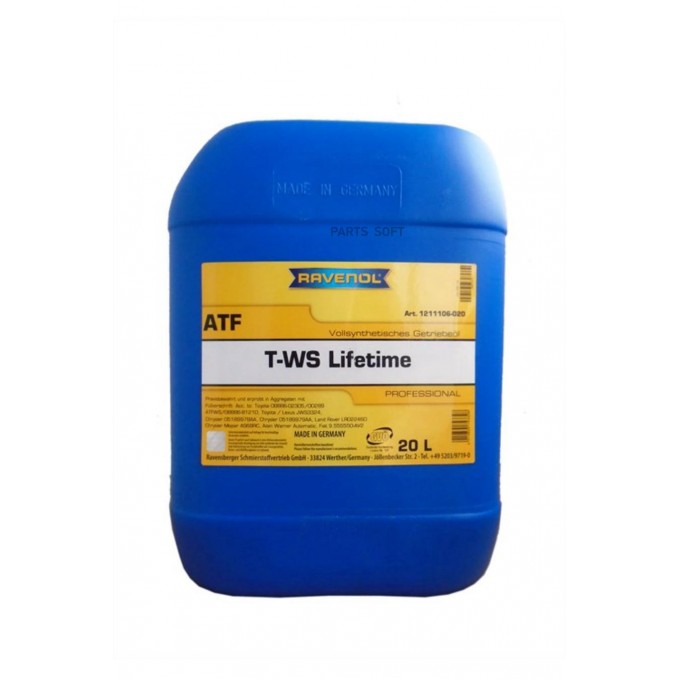 Трансмиссионное масло RAVENOL ATF T-WS Lifetime 121110602001999