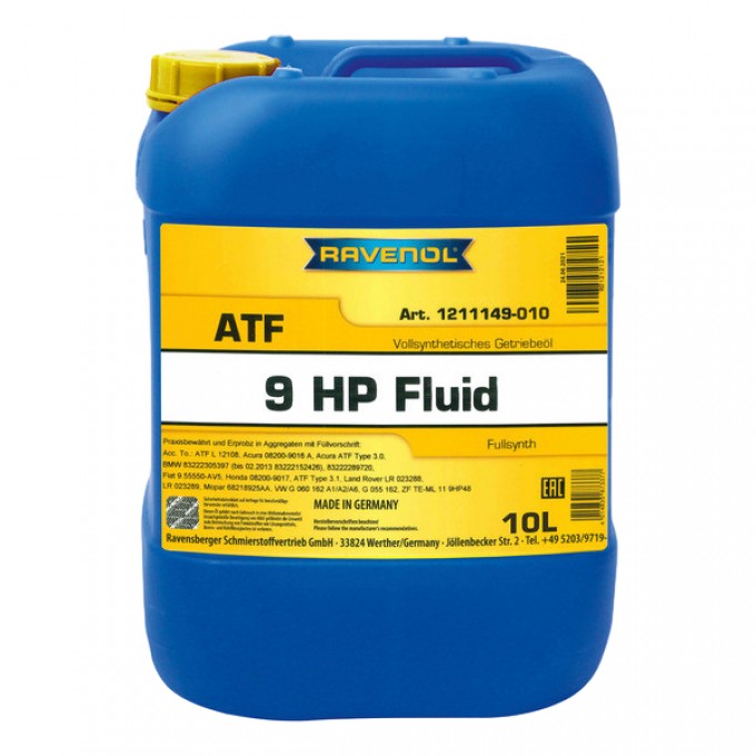 Трансмиссионное масло RAVENOL Atf 9 Hp Fluid 121114901001999