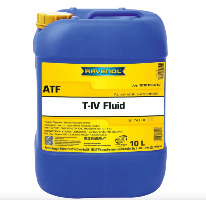 Трансмиссионное масло RAVENOL ATF T-IV Fluid 1212102010