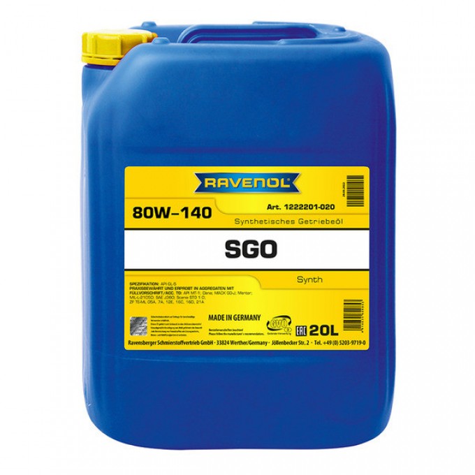 Трансмиссионное масло RAVENOL 80W-140 122220102001999