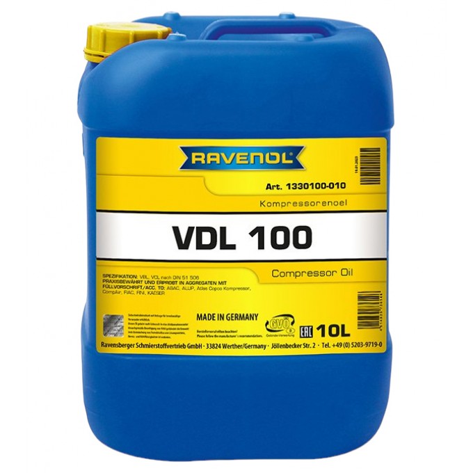 Компрессорное Масло RAVENOL Kompressorenoel Vdl 100 (10Л) 133010001001999