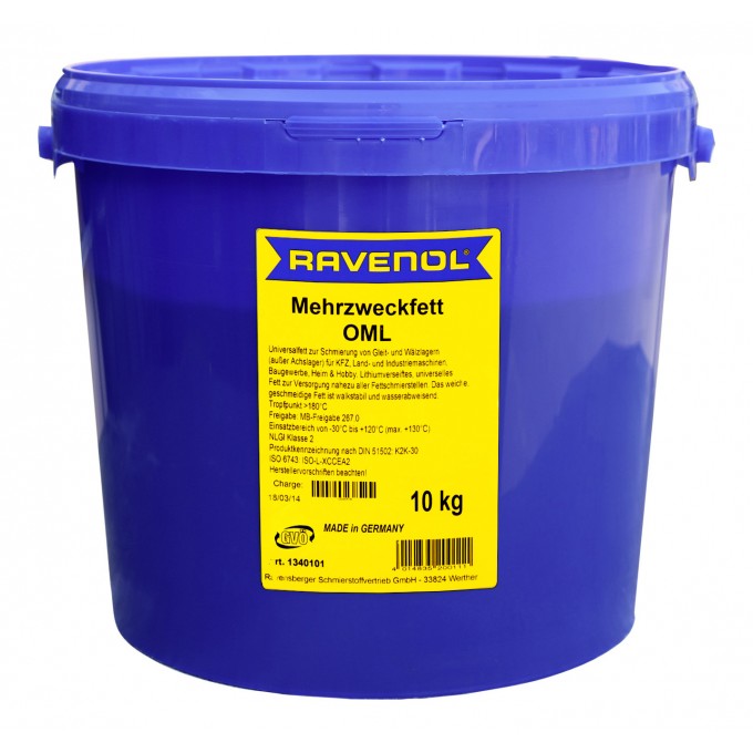 Смазка RAVENOL Mehrzweckfett OML 10 кг 134010101003000