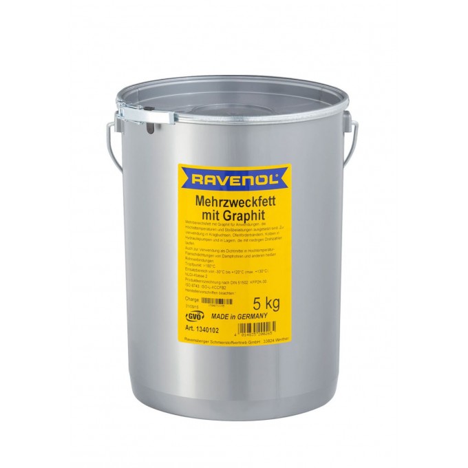 Смазка с графитом RAVENOL Mehrzweckfett m.Graphit 5 кг 134010200503000