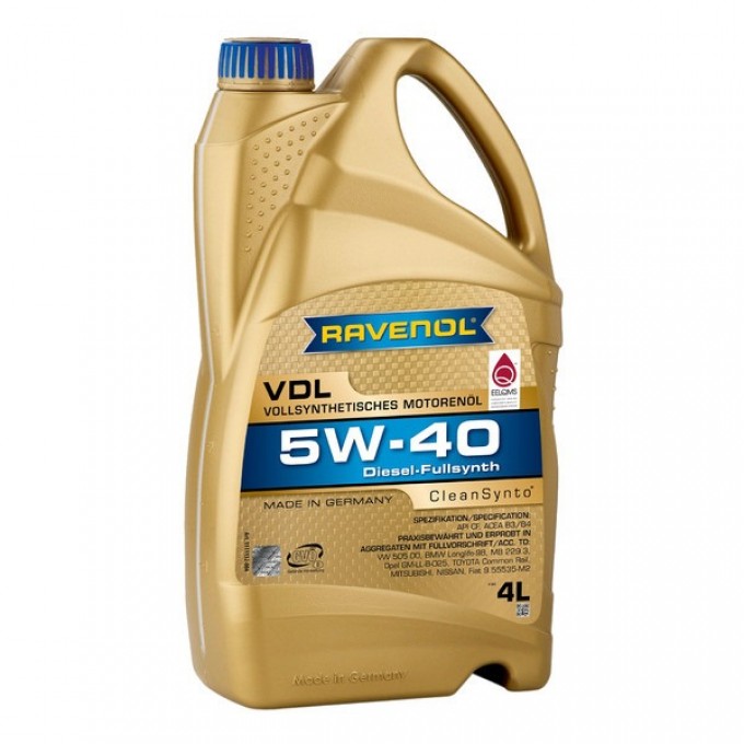 Моторное масло RAVENOL Vdl Sae 5w40 4л 4014835723795