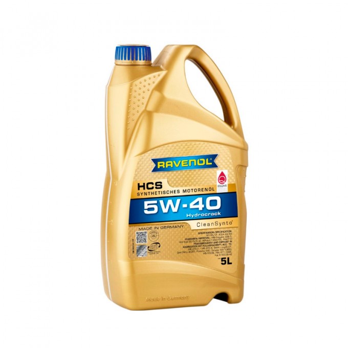 Моторное масло RAVENOL синтетическое Hcs Sae 5W40 5л 4014835723955