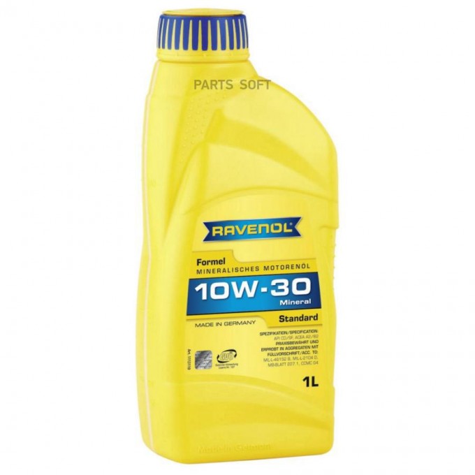 Моторное масло RAVENOL синтетическое Formel Standart 10W30 1л 4014835724617