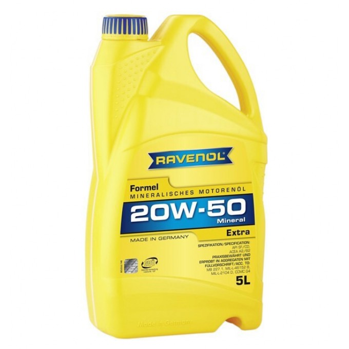 Моторное масло RAVENOL Sae 20W50 Formel Extra Sf-Cd NeW 5л 4014835724853