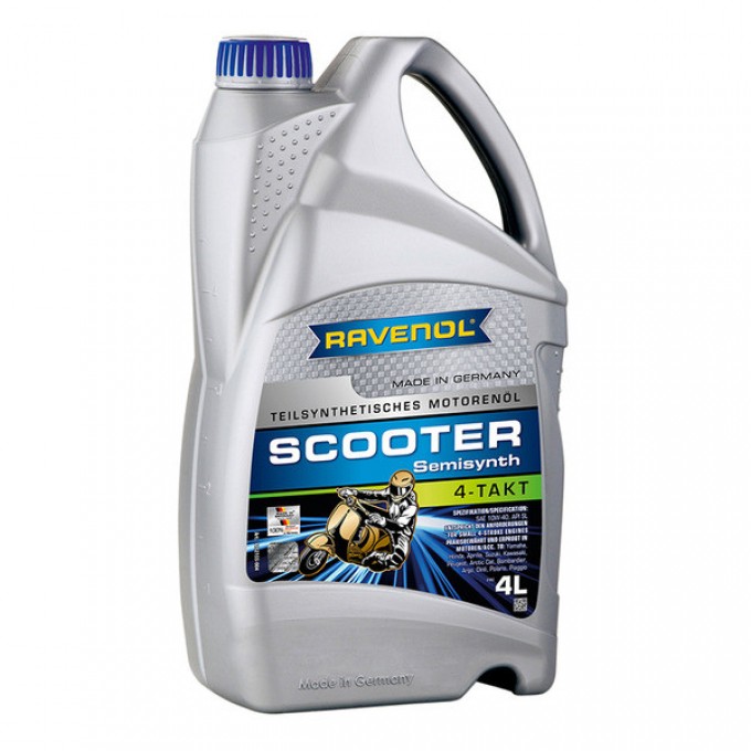 Моторное масло RAVENOL Scooter 4-Takt Teilsynth New 1л 4014835728219