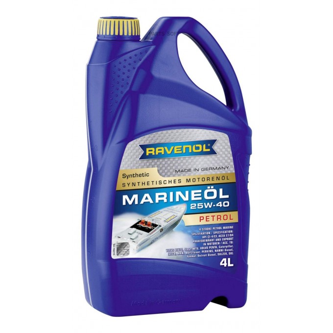 Моторное масло RAVENOL Marineoil PETROL 25W40 synthetic 4л 4014835729896