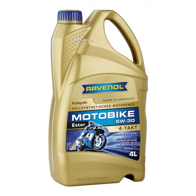 Моторное масло RAVENOL Motobike 4-T Ester Sae 5W30 New 4л 4014835730694