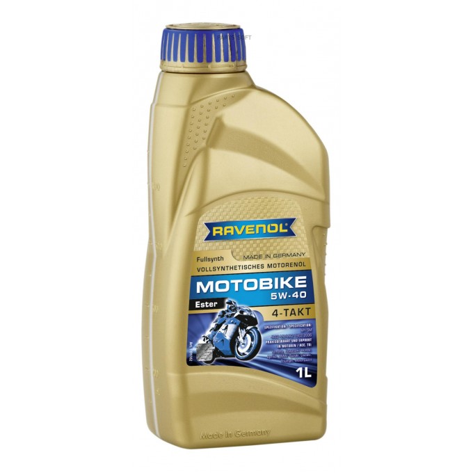 Моторное масло RAVENOL Sae 5W40 Motobike 4-T Ester New 1л 4014835730717