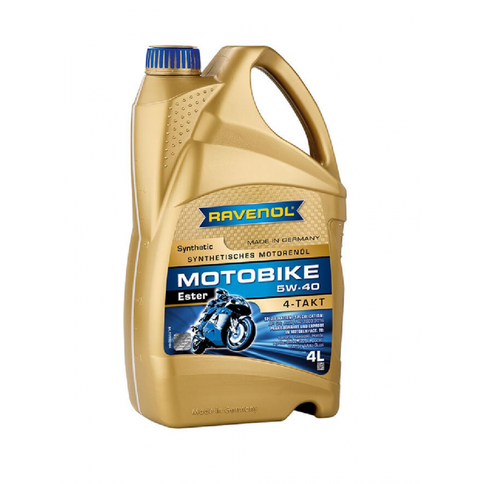 Моторное масло RAVENOL Motobike 4-T Ester SAE 5W40 4л 4014835730793