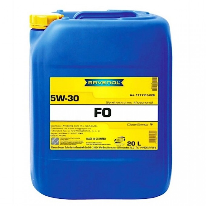 Моторное масло RAVENOL Fo Sae 5W30 Exobox 20л 4014835772922