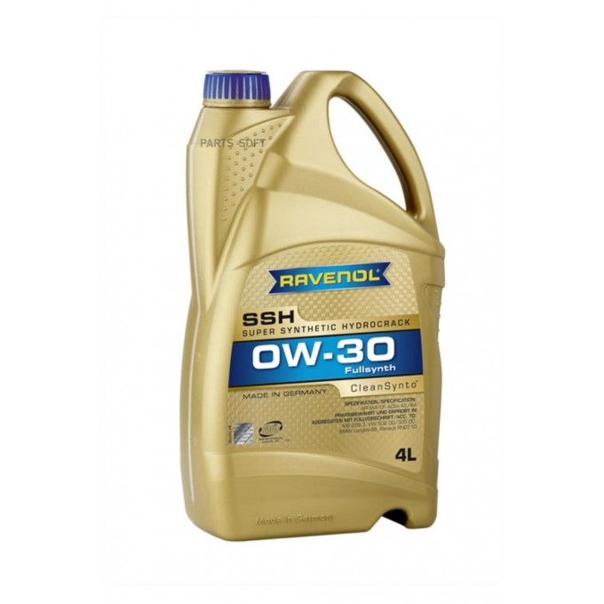 Моторное масло RAVENOL Super Synthetic Hydrocrack Ssh Sae 0W30 4л 4014835795396