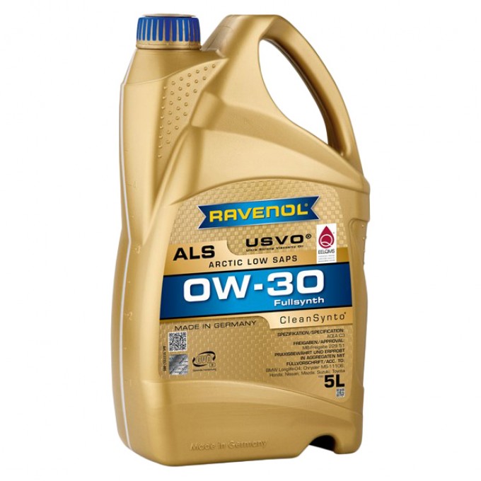 Моторное масло RAVENOL Arctic LoW Saps Als Sae 0W30 5л 4014835797758