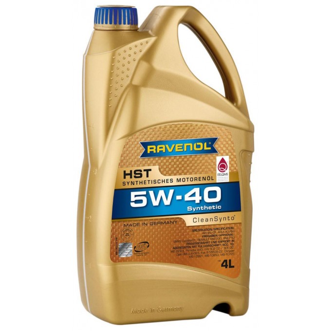 Моторное масло RAVENOL Sae 5W40 Hst 4л 4014835856554