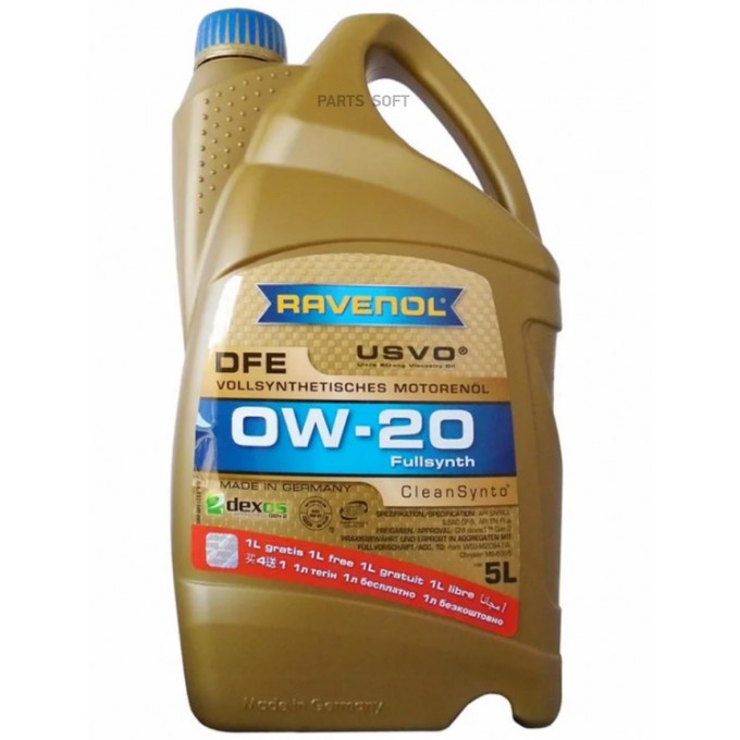 Sae 0w-20 5l Dfe 4+1 Моторное Масло RAVENOL арт. 4014835860223